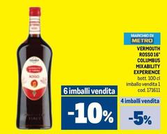 Vermouth -  Rosso 16° Columbus Mixability