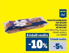 Metro chef - Pane Per Hamburger Con Sesamo Pretagliato