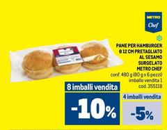 Metro chef - Pane Per Hamburger Pretaliato Al Sesamo Surgelato