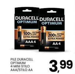 Duracell - Pile Optimum 4 Mini Stilo Aaa/Silo Aa