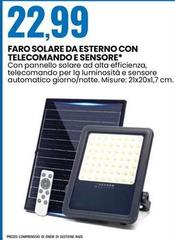 Faro -  Solare Da Esterno Con Telecomando E Sensore