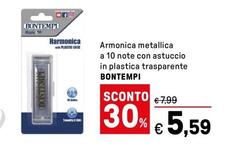 Bontempi - Armonica Metallica A 10 Note Con Astuccio In Plastica Trasparente