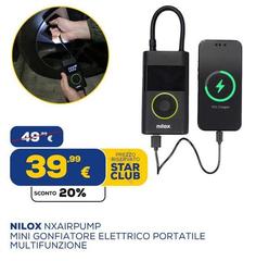 Nilox - Nxox Nxairpump Mini Gonfiatore Elettrico Portatile Multifunzione