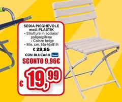 Sedia Pieghevole Mod. Plastik
