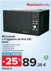 Meliconi - Microonde E Friggitrice Ad Aria 23L