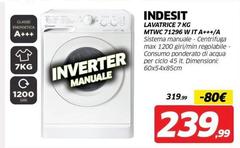 Indesit - Lavatrice 7 Kg MTWC 71296 W IT A+++/A