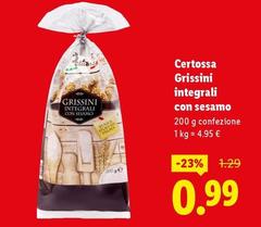 Certossa - Grissini Integrali Con Sesamo
