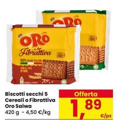 Oro saiwa - Biscotti Secchi 5 Cereali O Fibrattiva