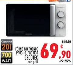 Cecotec - Forno Microonde Pro3110, Pro3130