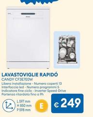 Candy - Lavastoviglie Rapidó CF3E7E0W