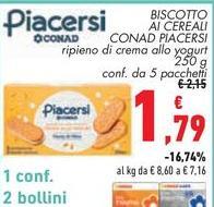 Conad - Biscotto Ai Cereali Piacersi