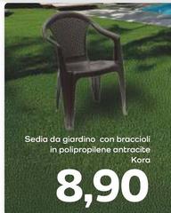 Sedia Da Giardino Con Bracciali In Polipropilene Antracite