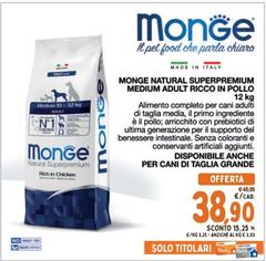 Monge - Natural Superpremium Medium Adult Rico In Pollo