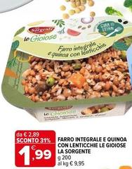 La sorgente - Farro Integrale E Quinoa Con Lenticchie Le Gioiose
