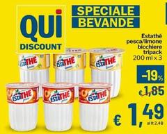 Estathé - Estuthe Pesca/limone Bicchiere Tripack