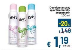 Evin - Deo Donna Spray Quartz/Emeralda/Acquamarin