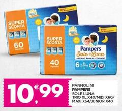 Pampers - Pannolini Sole Luna Trio Xl X40/Mid/Maxi X54/Junior X40