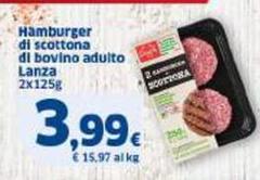 Lanzi - Hamburger Di Scottona Di Bovino Adulto