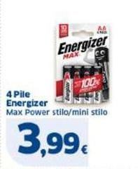Energizer - 4 Pile Max Power Stilo/Mini Stilo