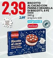 Dolciando - Biscotto Al Cacao Con Panna E Granella Di Biscotti, 6 Pz