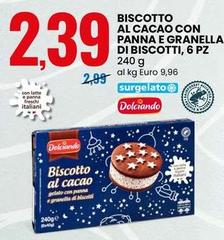 Dolciando - Biscotto Al Cacao Con Panna E Granella Di Biscotti, 6 Pz