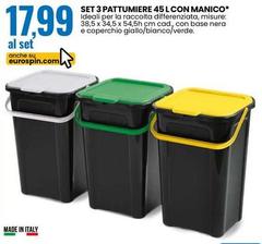 Set 3 Pattumiere 45 L Con Manico