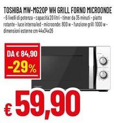 Toshiba - MW-MG20P WH Grill Forno Microonde