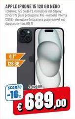 Apple - Iphone 15 128 Gb Nero