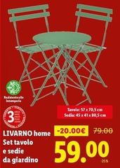 Livarno Home - Set Tavolo E Sedie Da Giardino