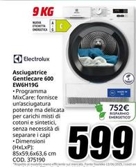 Electrolux - Asciugatrice Gentlecare 600 Ew6h19g