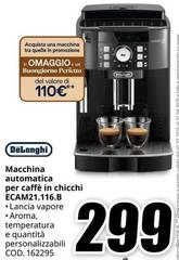 De Longhi - Macchina Automatica Per Caffè In Chicchi ECAM21.116.B