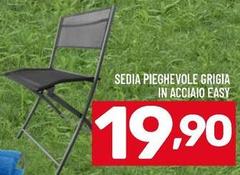 Sedia Pieghevole Grigia In Acciaio Easy
