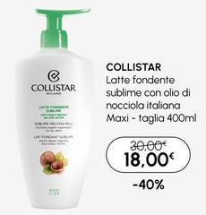 Collistar - Latte Fondente Sublime Con Olio Di Nocciola Italiana Maxi-Taglia 400ml