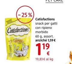 Catisfactions - Snack Per Gatti Con Ripieno Morbido 60 G, Assort.