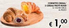 Cornetto Crema/5 Cereali Frutti Rossi