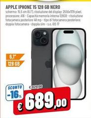 Apple - Iphone 15 128 Gb Nero