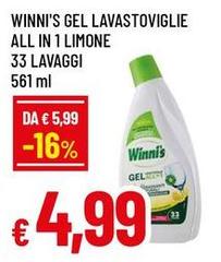 Winni's - Gel Lavastoviglie All In 1 Limone