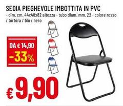 Tortora - Sedia Pieghevole Imbottita In Pvc