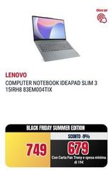 Lenovo - Computer Notebook Ideapad Slim 3 15IRH8 83EM004TIX