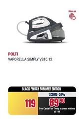 Polti - Vaporella Simply VS10.12 2200 W 1,5 L Piastra In Ceramica Nero, Grigio, Bianco