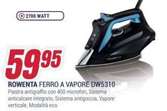 Rowenta - DW5310 Ferro A Vapore Piastra Solare Microsteam 400 HD Laser 2700 W Nero, Blu