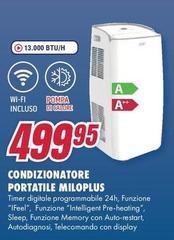 Argoclima - Milo Plus Condizionatore Portatile 65 dB Bianco
