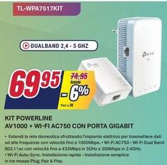 Tp-Link - Kit Powerline AV1000 + WI-FI AC750 Con Porta Gigabit