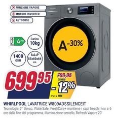 Whirlpool - Lavatrice W809ADSSILENCEIT 