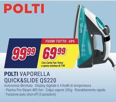 Polti - Vaporella Quick & Slide QS220 Ferro A Vapore Alluminio 2400 W Verde, Bianco