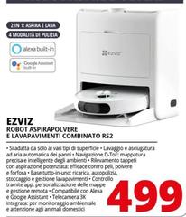 Ezviz - Robot Aspirapolvere E Lavapavimenti Combinato RS2 