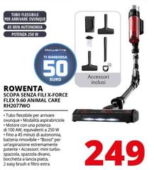 Rowenta - RH2077 Aspirapolvere A Bastone 2 In 1 Batteria Secco Senza Sacchetto 0,4 L 250 W Nero, Rosso