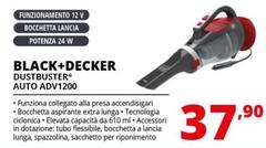 Black & Decker - ADV1200 Aspirapolvere Senza Filo Grigio, Rosso Senza Sacchetto