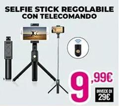 Selfie Stick Regolabile Con Telecomando