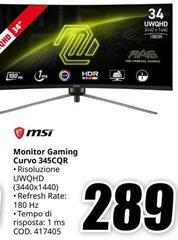 Msi - Monitor Gaming Curvo 345cqr